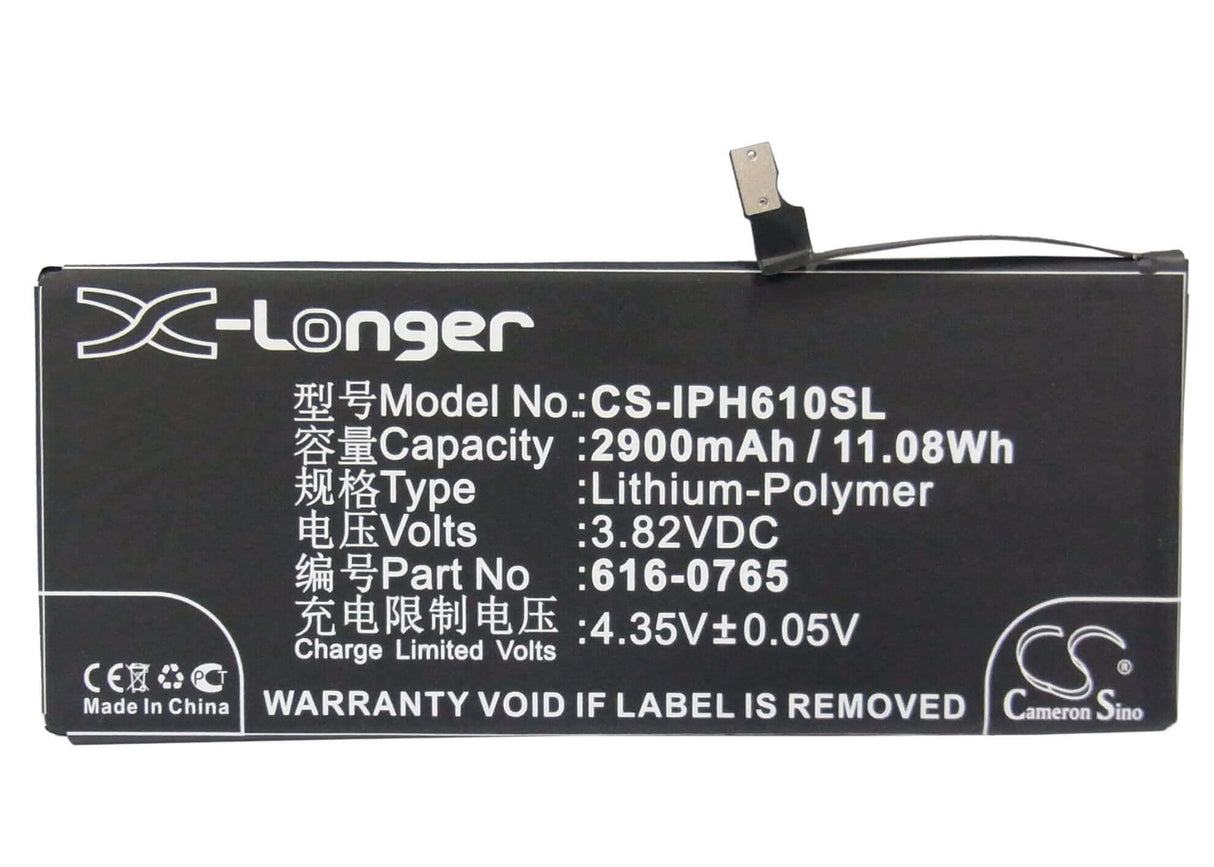 3,82V, Li-Polymer, 2900mAh, batterie de smartphone compatible Apple, 616-0765, A1522, A1524, 11,08Wh Mobile, Smartphone Cameron Sino Technology Limited (Smartphone)