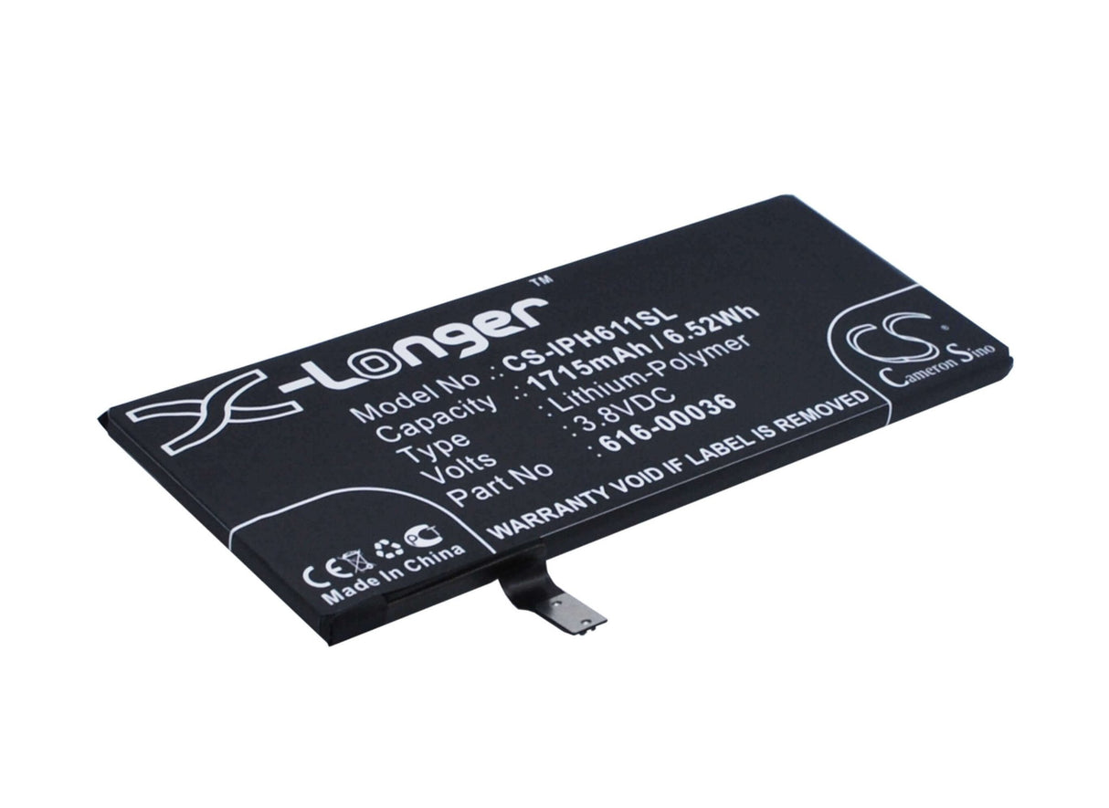 3.8V, Li-Polymer, 1715mAh, SmartPhone battery fits Apple, 616-00036, A1633, A1688, 6.52Wh Mobile, SmartPhone Cameron Sino Technology Limited (Smartphone)