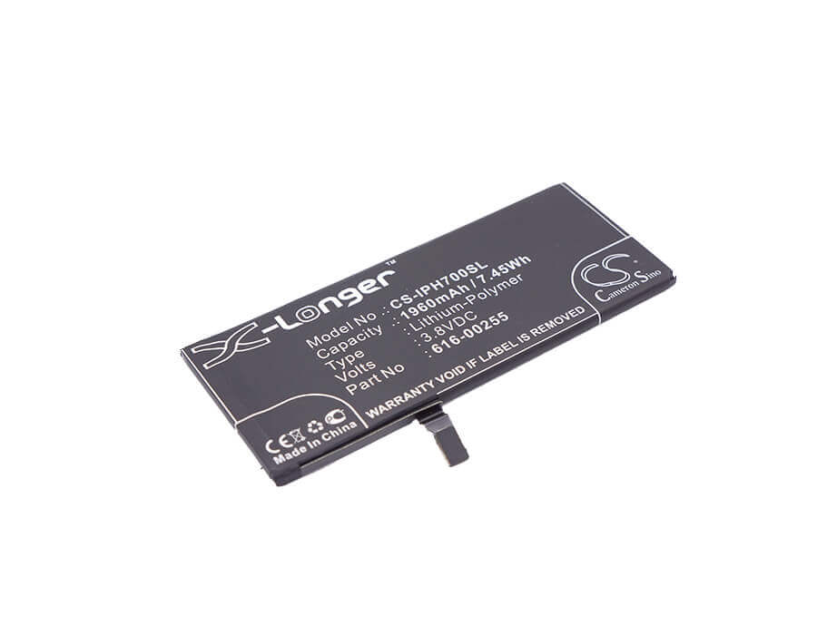 3.8V, Li-Polymer, 1960mAh, SmartPhone battery fits Apple, 616-00255, A1660, A1778, 7.45Wh Mobile, SmartPhone Cameron Sino Technology Limited (Smartphone)