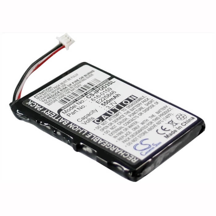 3.7V, Li-ion, 550mAh, Media Player battery fits Apple, 616-0159, Ipod 10gb M8976ll/a, Ipod 15gb M9460ll/a, 2.04Wh Media Player Cameron Sino Technology Limited