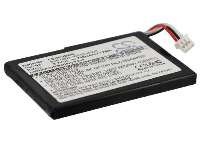 3.7V, Li-ion, 750mAh, Media Player battery fits Apple, 616-0183, Ipod 4th Generation, 2.78Wh Media Player Cameron Sino Technology Limited