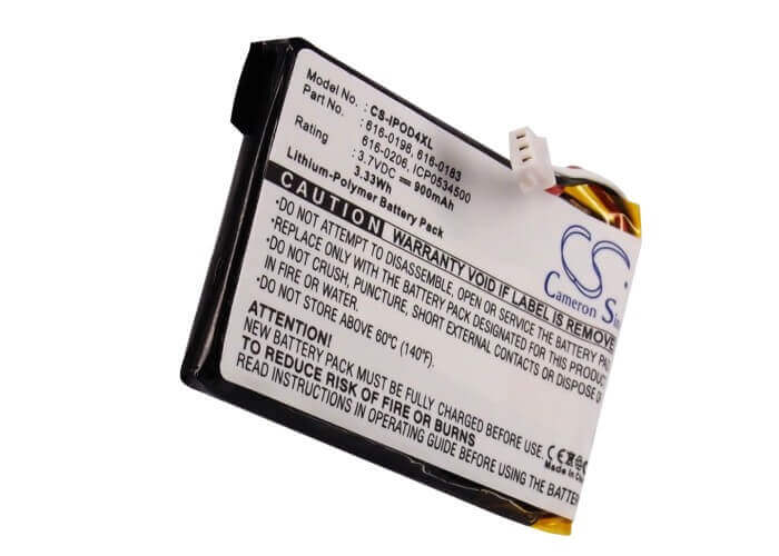 3.7V, Li-Polymer, 900mAh, Media Player battery fits Apple, 616-0183, Ipod 4th Generation, Ipod Photo, 3.33Wh Media Player Cameron Sino Technology Limited