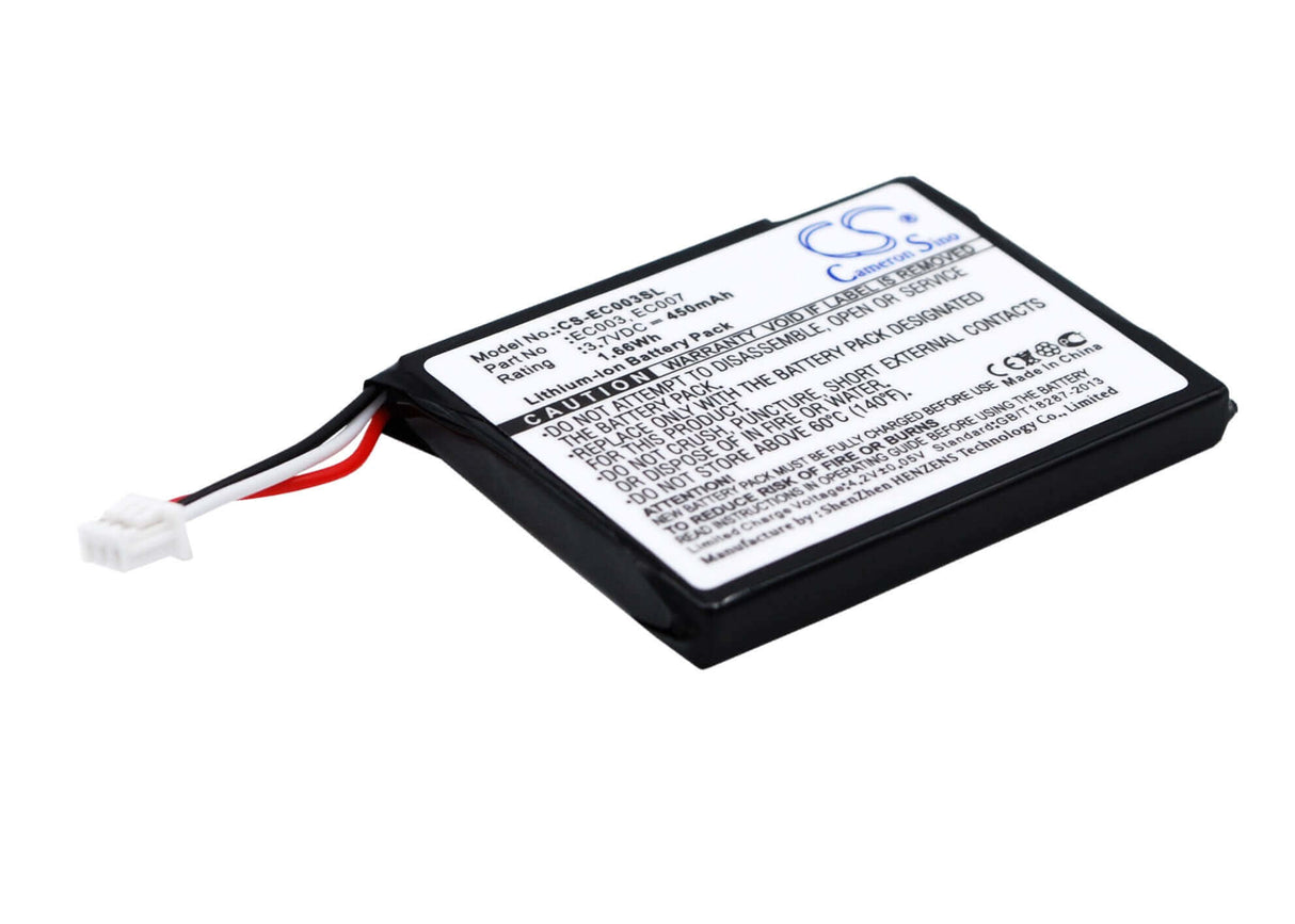 3.7V, Li-ion, 450mAh, Media Player battery fits Apple, Ec003, Ipod Mini 4gb, Ipod Mini 6gb, 1.67Wh Media Player Cameron Sino Technology Limited (Suspended)