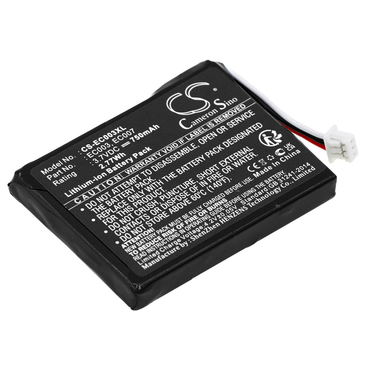 Battery For Apple Ipod Mini 4gb, Ipod Mini 6gb, Mini 4gb M9802 3.7v, 750mah - 2.78wh Media Player Cameron Sino Technology Limited