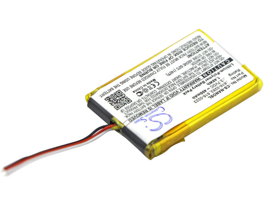 3.7V, Li-Polymer, 400mAh, Media Player battery fits Apple, 616-0223, Ipod Nano 2gb, Ipod Nano 4gb, 1.48Wh Media Player Cameron Sino Technology Limited