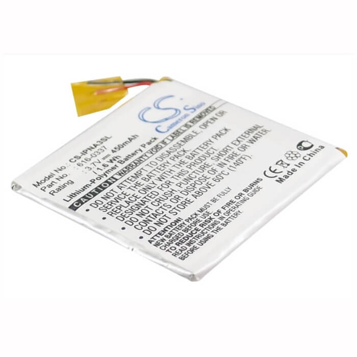 3.7V, Li-Polymer, 450mAh, Media Player battery fits Apple, 616-0311, Ipod Nano 3rd 4gb, Ipod Nano 3rd 8gb, 1.67Wh Media Player Cameron Sino Technology Limited