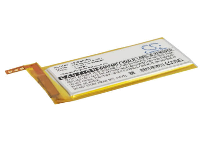 3.7V, Li-Polymer, 240mAh, Media Player battery fits Apple, 616-0406, Ipod Nano 5th, 0.89Wh Media Player Cameron Sino Technology Limited