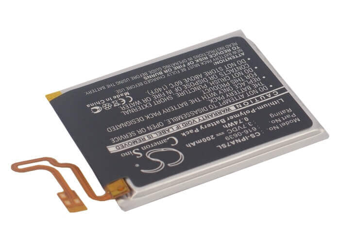 3.7V, Li-Polymer, 200mAh, Media Player battery fits Apple, 616-0639, A1446, Ipod Nano 7, 0.74Wh Media Player Cameron Sino Technology Limited