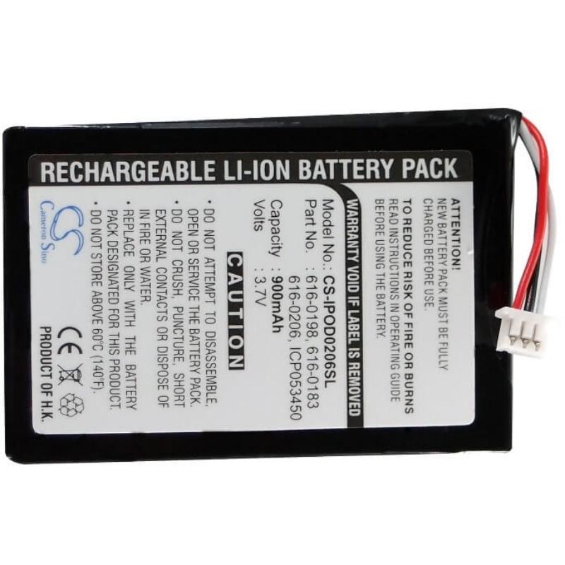 3.7V, Li-ion, 900mAh, Media Player battery fits Apple, 616-0206, Ipod Photo, Ipod U2 20gb Color Display Ma1, 3.33Wh Media Player Cameron Sino Technology Limited
