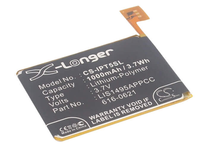 3.7V, Li-Polymer, 1000mAh, Media Player battery fits Apple, 616-0621, Ipod Touch 5, Ipod Touch 5th Generation, 3.7Wh Media Player Cameron Sino Technology Limited