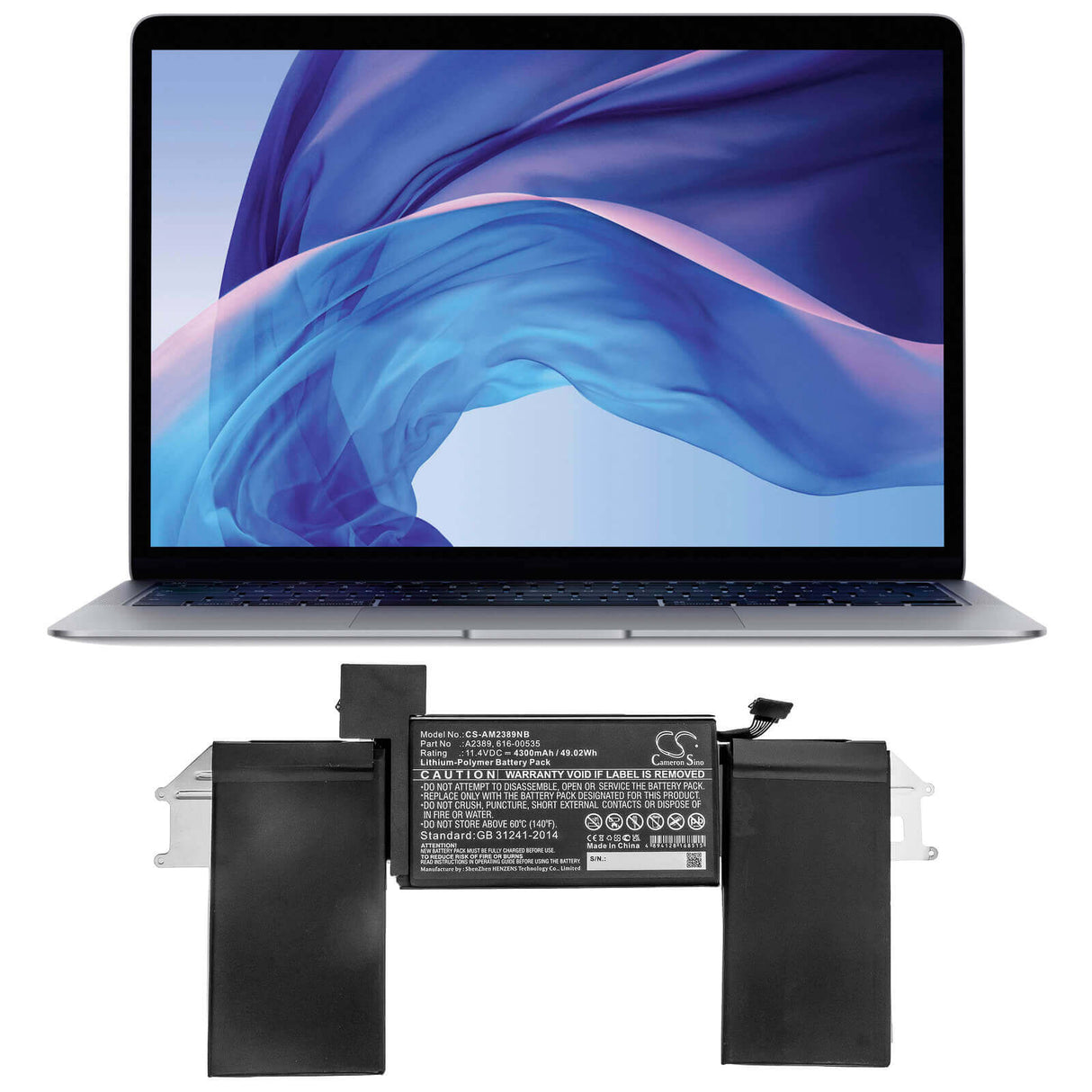 Notebook Battery For Apple, Macbook Air 13(late 2020), 11.4v, 4300mah - 49.02wh Notebook, Laptop Cameron Sino Technology Limited