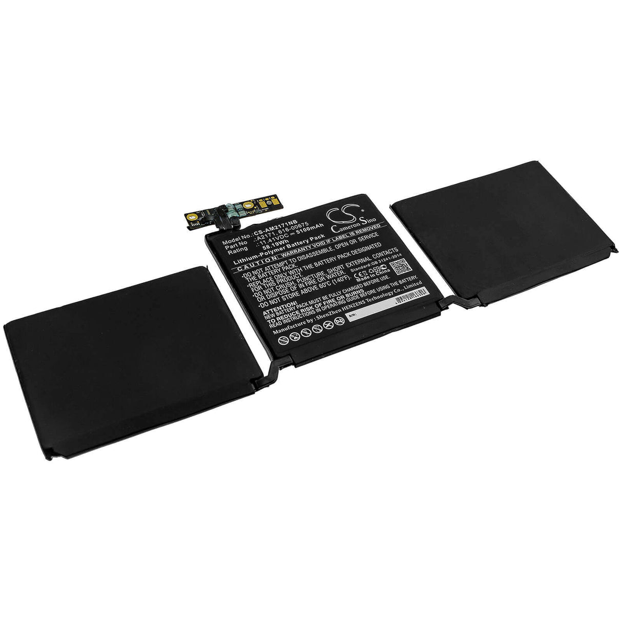 Batterie pour Apple, MacBook Pro 13 pouces deux Thunderbolt 3, MacBook Pro EMC 3301 11.41V, 5100mAh - 58.19Wh Notebook, ordinateur portable Cameron Sino Technology Limited
