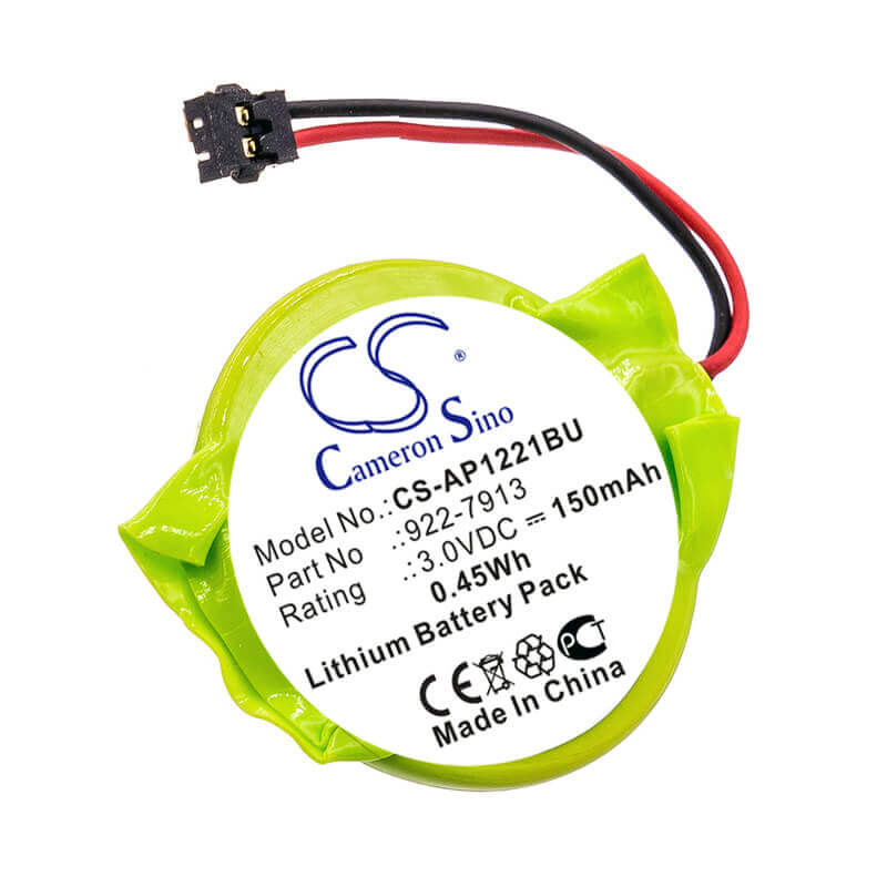 3.0V, Lithium, 150mAh, CMOS / BackUp battery fits Apple, 922-7913, A1211 2007, A1211 2010, 0.45Wh CMOS / BackUp Cameron Sino Technology Limited