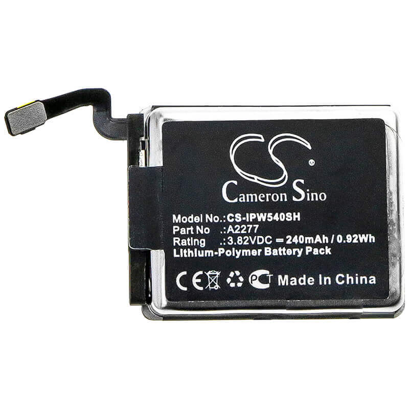 3.82V, Li-Polymer, 240mAh, Smartwatch battery fits Apple, A2277, Mwwp2lla, Watch Series 5 40mm, 0.92Wh Smartwatch Cameron Sino Technology Limited