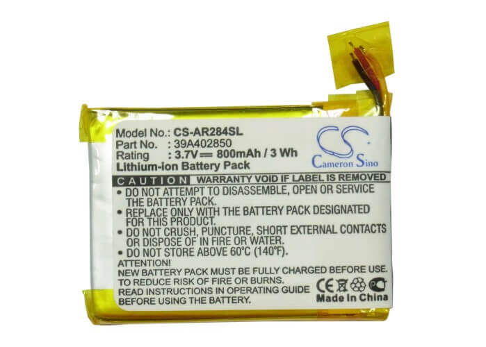 3.7V, Li-Polymer, 800mAh, Media Player battery fits Archos, 39a402850, 28 Internet Tablet, 8100, 2.96Wh Media Player Cameron Sino Technology Limited (Suspended)