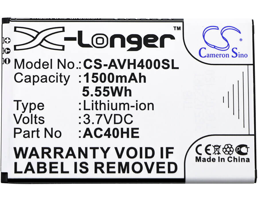3,7V, Li-ion, 1500mAh, batterie de smartphone compatible Archos, Ac40he, 40 Helium, 5,55Wh Mobile, Smartphone Cameron Sino Technology Limited (Smartphone)