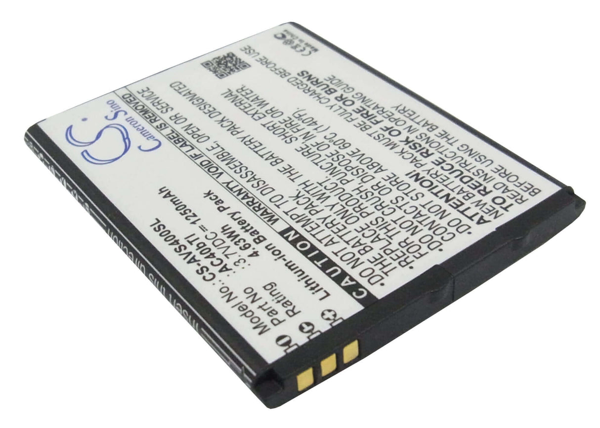 3.7V, Li-ion, 1250mAh, SmartPhone battery fits Archos, Ac40bti, 40b Titanium, 40b Titanium Surround, 4.63Wh Mobile, SmartPhone Cameron Sino Technology Limited (Smartphone)