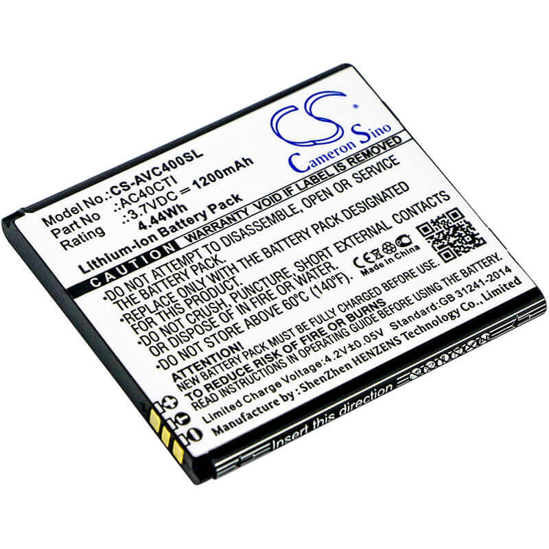 3.7V, Li-ion, 1200mAh, SmartPhone battery fits Archos, Ac40cti, 40c Titanium, 4.44Wh Mobile, SmartPhone Cameron Sino Technology Limited (Smartphone)
