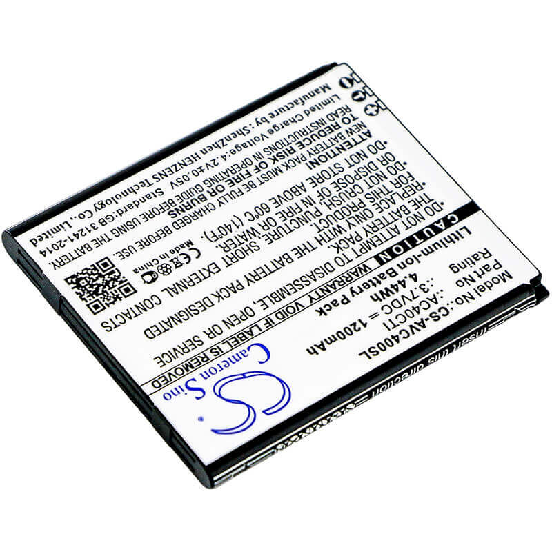 3.7V, Li-ion, 1200mAh, SmartPhone battery fits Archos, Ac40cti, 40c Titanium, 4.44Wh Mobile, SmartPhone Cameron Sino Technology Limited (Smartphone)