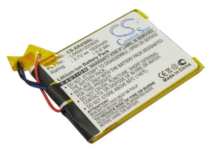 3.7V, Li-Polymer, 1600mAh, Media Player battery fits Archos, L04041200625, 43 Internet Tablet, 8300, 5.92Wh Media Player Cameron Sino Technology Limited