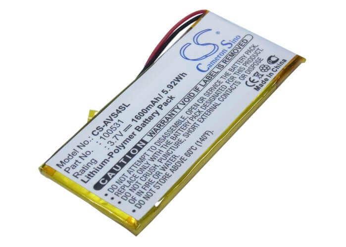 3.7V, Li-Polymer, 1600mAh, Media Player battery fits Archos, 100531, 43 Vision, 43 Vision Eu, 5.92Wh Media Player Cameron Sino Technology Limited