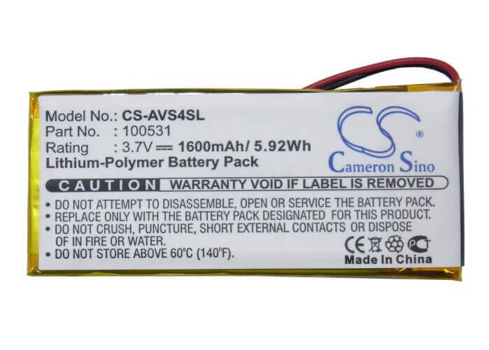 3.7V, Li-Polymer, 1600mAh, Media Player battery fits Archos, 100531, 43 Vision, 43 Vision Eu, 5.92Wh Media Player Cameron Sino Technology Limited