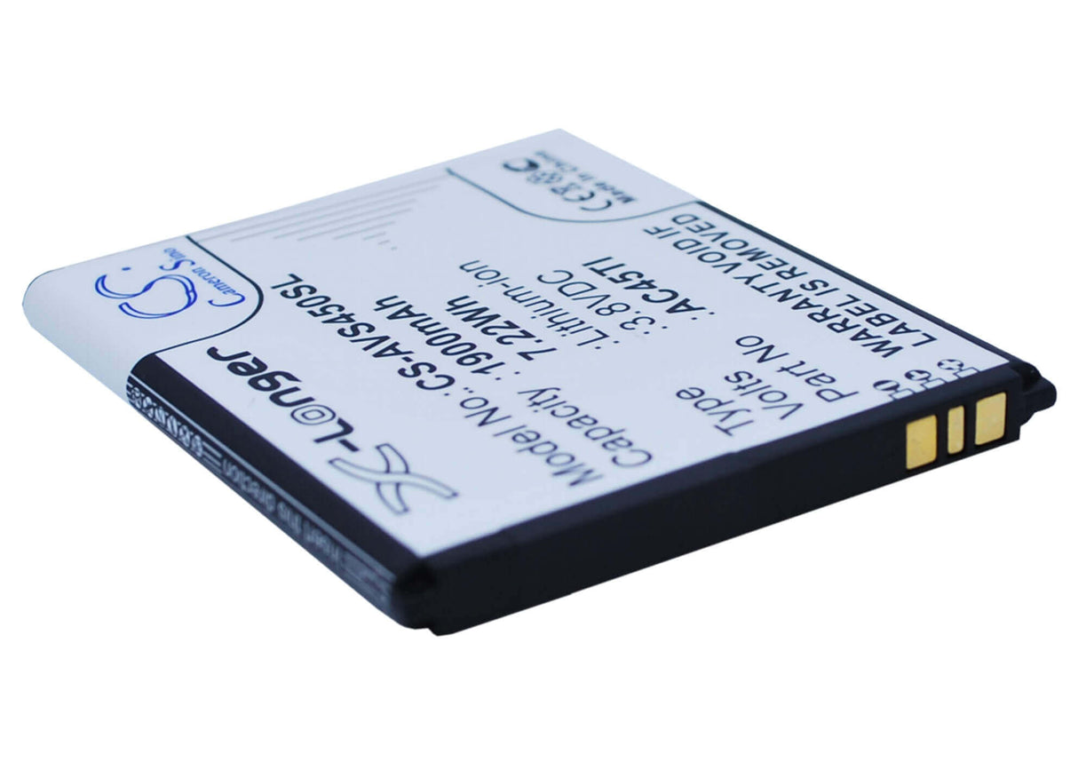 3.8V, Li-ion, 1900mAh, SmartPhone battery fits Archos, Ac45ti, 45 Titanium, Ohne Simlock, 7.22Wh Mobile, SmartPhone Cameron Sino Technology Limited (Smartphone)