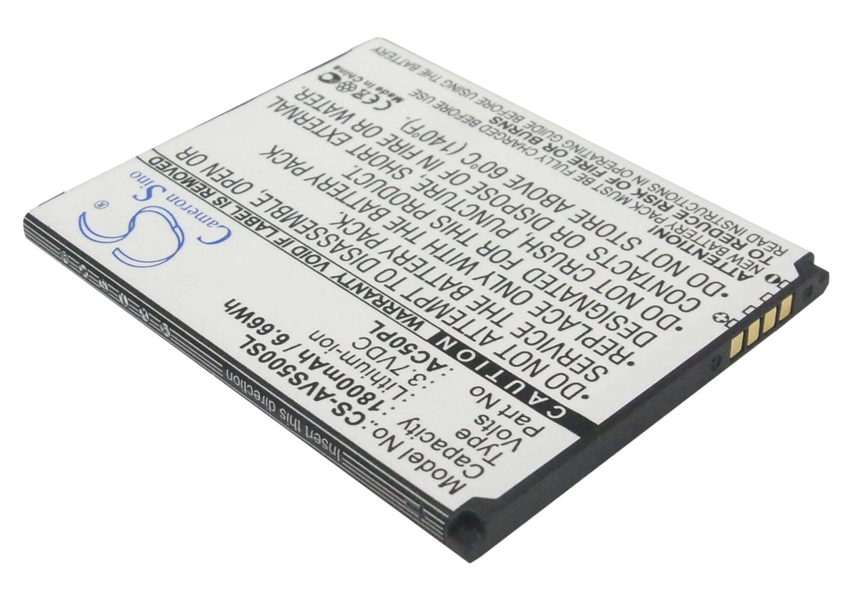 3,7V, Li-ion, 1800mAh, batterie pour smartphone compatible avec Highscreen, Archos, Ac50pl, 50, 50 Helium 4g, 6,66Wh Mobile, SmartPhone Cameron Sino Technology Limited (Smartphone)