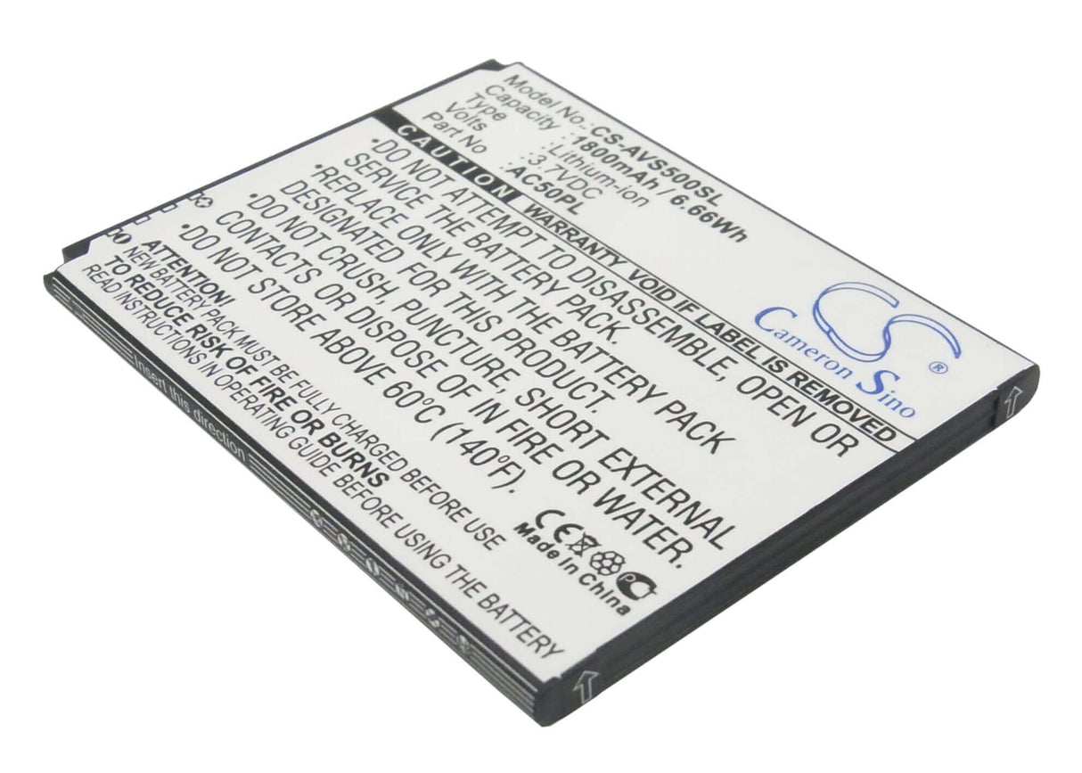 3,7V, Li-ion, 1800mAh, batterie pour smartphone compatible avec Highscreen, Archos, Ac50pl, 50, 50 Helium 4g, 6,66Wh Mobile, SmartPhone Cameron Sino Technology Limited (Smartphone)