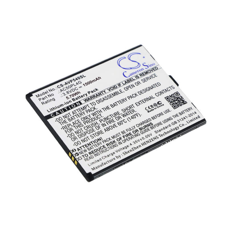 3,8V, Li-ion, 1500mAh, batterie de smartphone compatible avec Archos, Intex, Ac50pl4g, 50 Platinum 4g, 5,7Wh Mobile, Smartphone Cameron Sino Technology Limited (Smartphone)