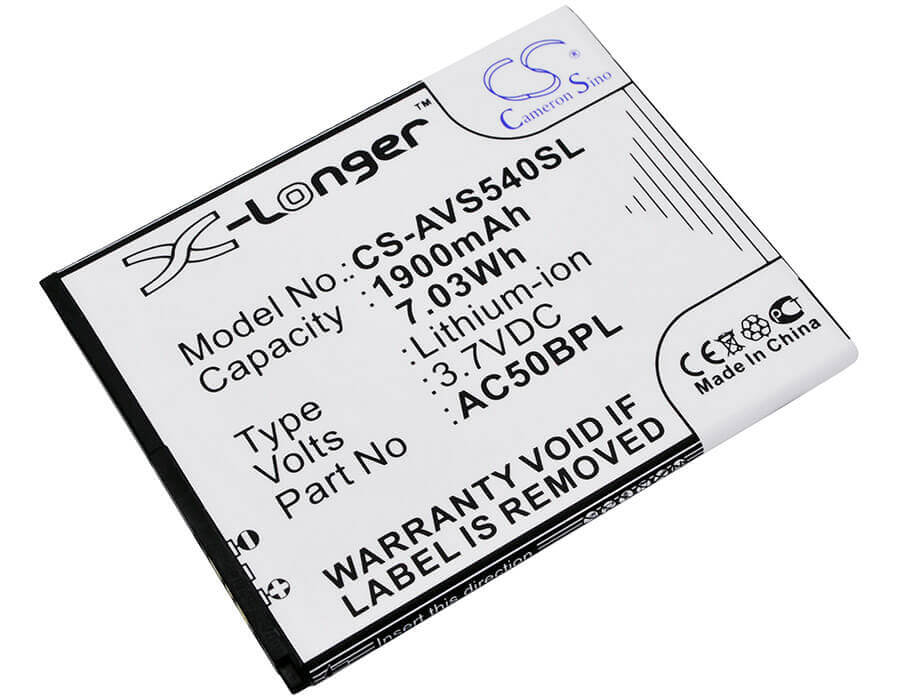 3.7V, Li-ion, 1900mAh, SmartPhone battery fits Archos, Ac50bl, 50b Platinum, 7.03Wh Mobile, SmartPhone Cameron Sino Technology Limited (Smartphone)
