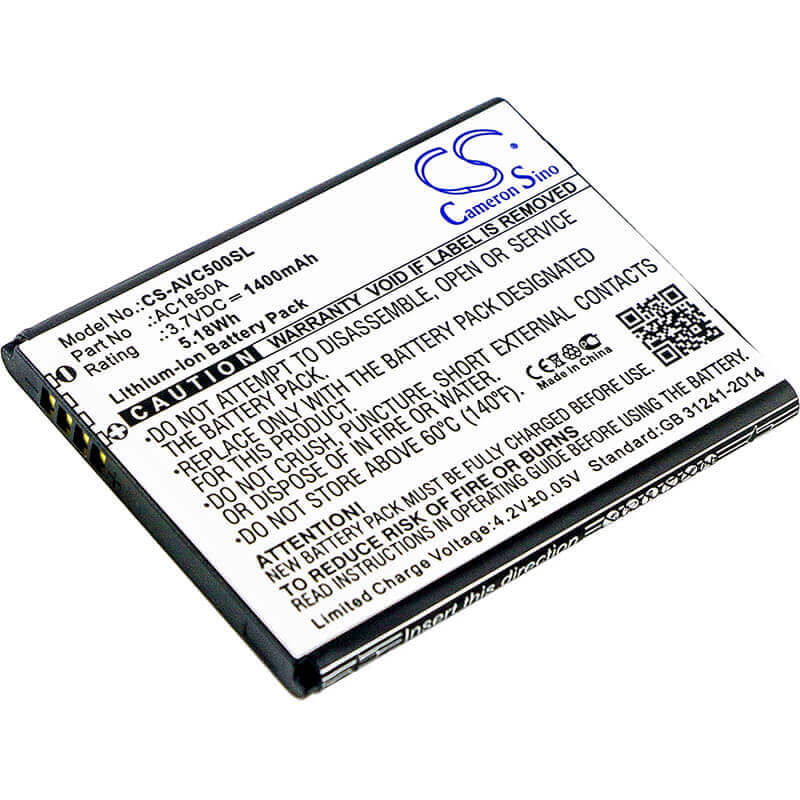 3.7V, Li-ion, 1400mAh, SmartPhone battery fits Archos, Ac1850a, 45b Helium, 50c Neon, 5.18Wh Mobile, SmartPhone Cameron Sino Technology Limited (Smartphone)