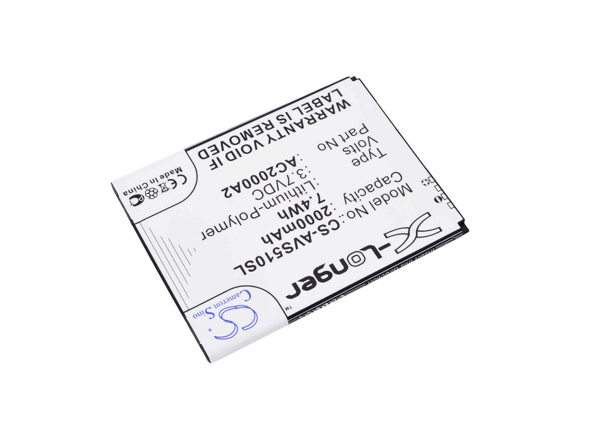 3.7V, Li-Polymer, 2000mAh, SmartPhone battery fits Archos, Ac2000a2, 50c Oxygen, 7.4Wh Mobile, SmartPhone Cameron Sino Technology Limited (Smartphone)