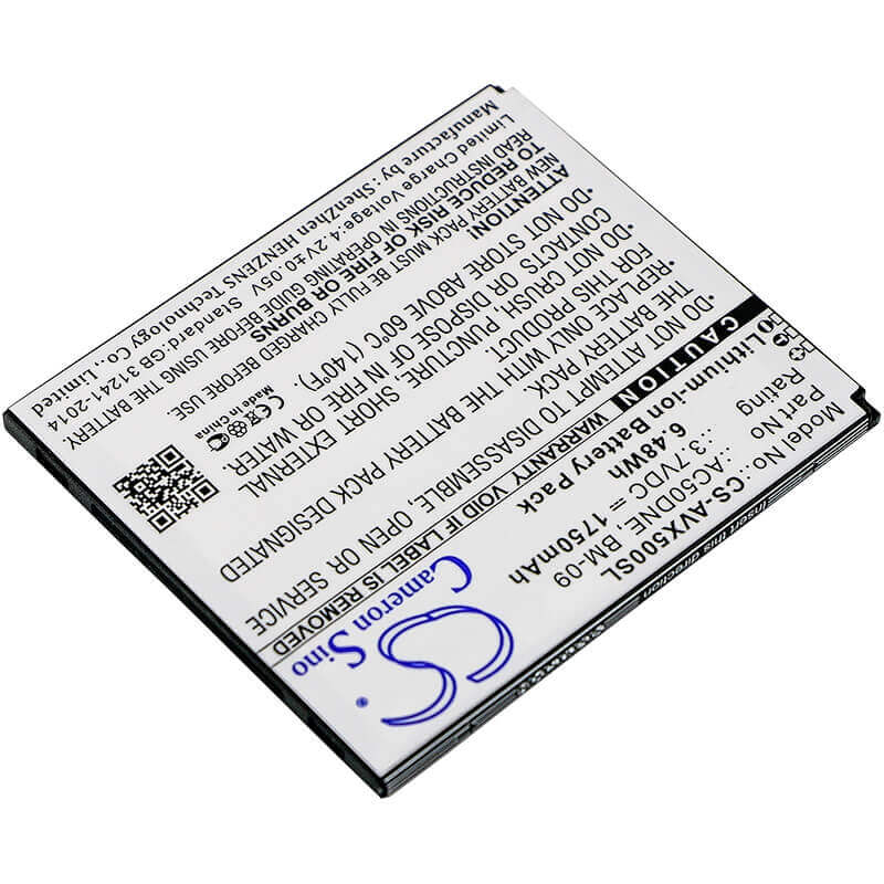 3.7V, Li-ion, 1750mAh, SmartPhone battery fits Archos, Ac50dne ( 1icp4/59/65 ), 50d Neon, A50d Neon, 6.48Wh Mobile, SmartPhone Cameron Sino Technology Limited (Suspended)