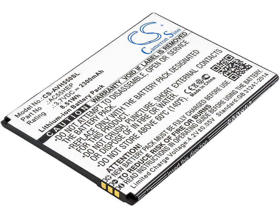 3,7V, Li-ion, 2300mAh, batterie de smartphone compatible avec Archos, Ac55hep, A55 Helium, Helium +, 8,51Wh Mobile, Smartphone Cameron Sino Technology Limited (Smartphone)
