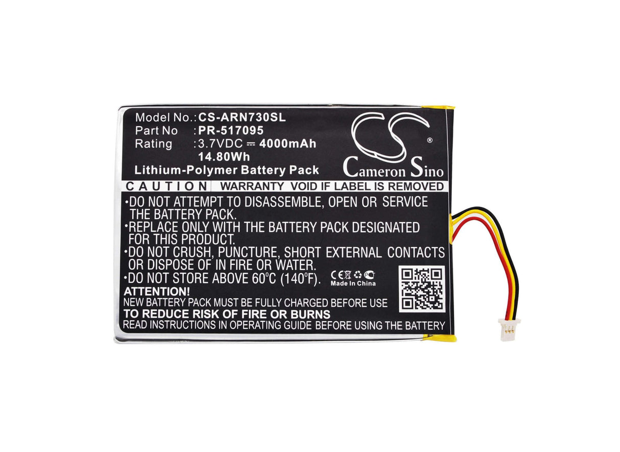Battery For Archos Arnova 7c, Arnova 7c G2 3.7v, 4000mah - 14.80wh Batteries for Electronics Cameron Sino Technology Limited (Suspended)