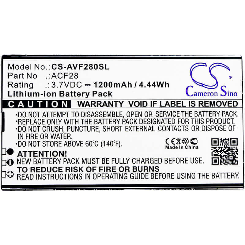 3.7V, Li-ion, 1200mAh, SmartPhone battery fits Archos, Acf28, F28, 4.44Wh Mobile, SmartPhone Cameron Sino Technology Limited (Suspended)