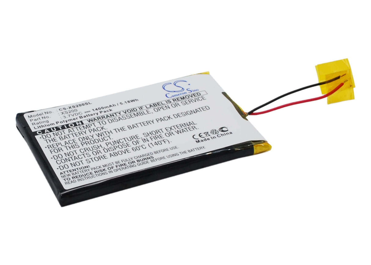 3.7V, Li-ion, 1400mAh, Media Player battery fits Archos, Gmini Xs18s, Gmini Xs200, 5.18Wh Media Player Cameron Sino Technology Limited