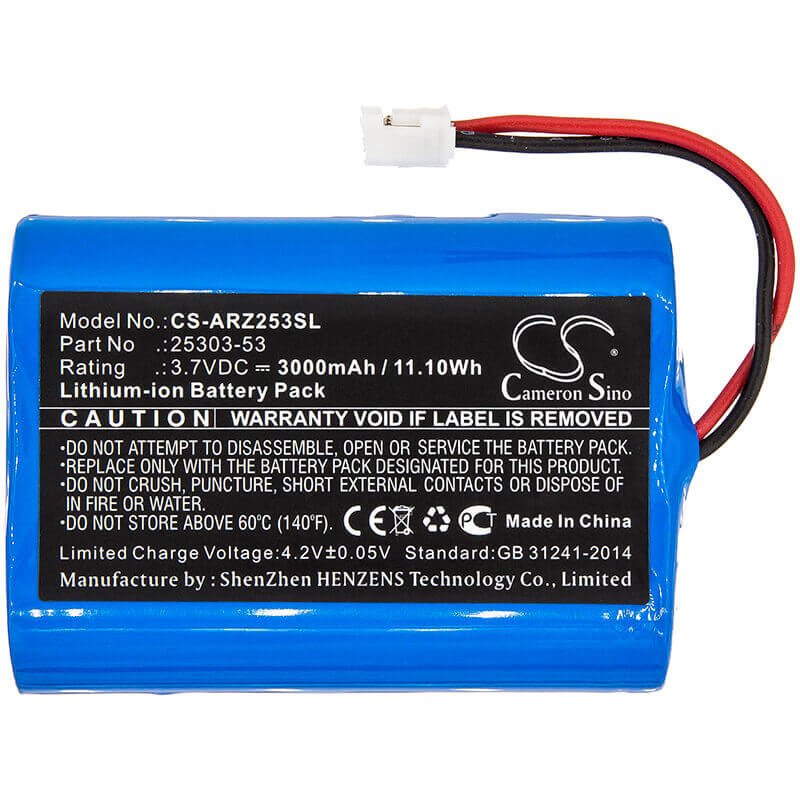 3.7V, Li-ion, 3000mAh, Batterie d'équipement compatible avec Argos, 25303-53, contrôleurs de pipette Omega Zen, 11.1Wh Équipement, Enquête, Test Cameron Sino Technology Limited