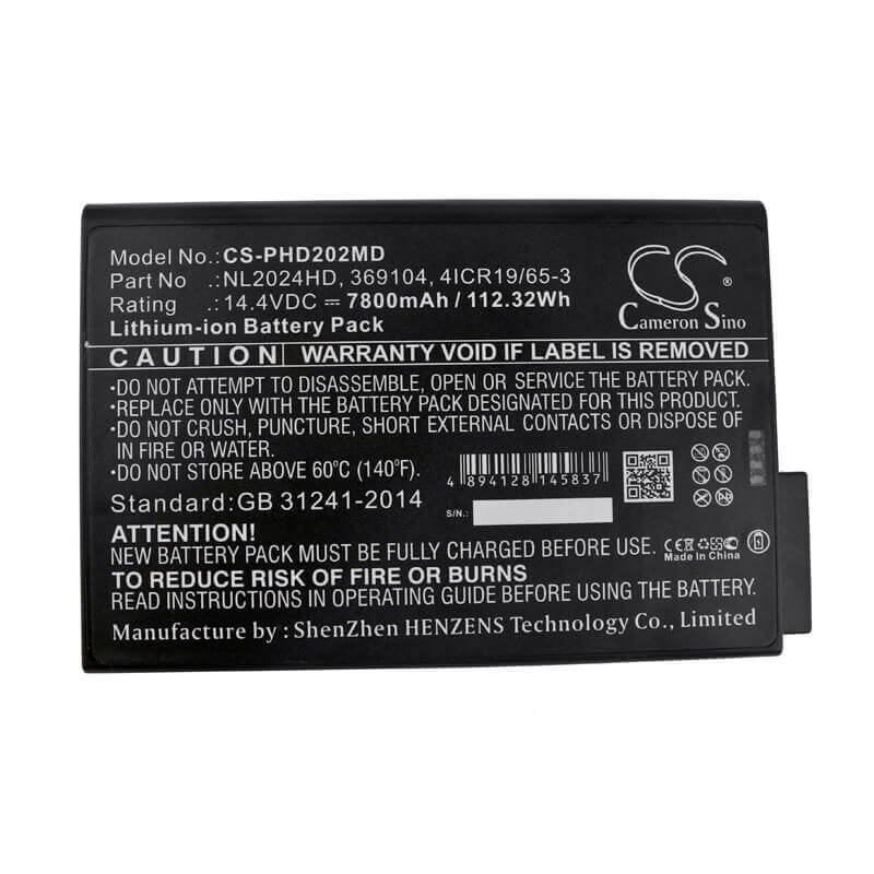 14.4V, Li-ion, 7800mAh, Medical battery fits Artisan, Siemens, Esaote, Hamilton, Ni2020, Pms Lasair Ii 310, Pms Lasair Ii 310b, 112.32Wh Medical Cameron Sino Technology Limited (Dangerous Goods)