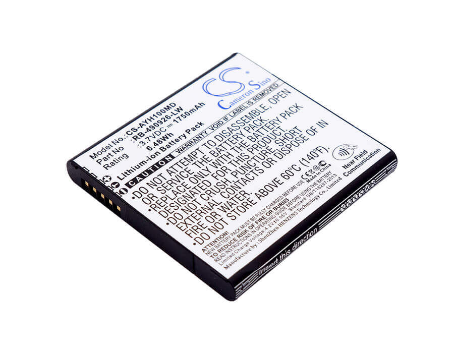 3.7V, Li-ion, 1750mAh, Medical battery fits Ascom, 490926a, Myco, Myco Sh1 Vowifi, 6.48Wh Medical Cameron Sino Technology Limited (Medical)