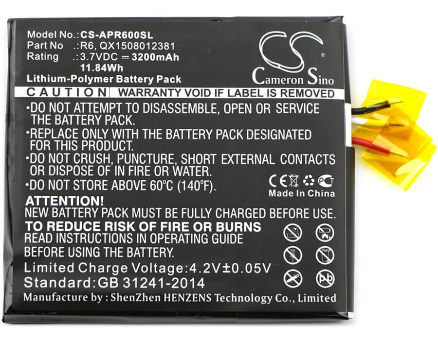 3.7V, Li-Polymer, 3200mAh, SmartPhone battery fits Oinom, Myphone, Aspera, Bw-02h, R6, 11.84Wh Mobile, SmartPhone Cameron Sino Technology Limited (Smartphone)