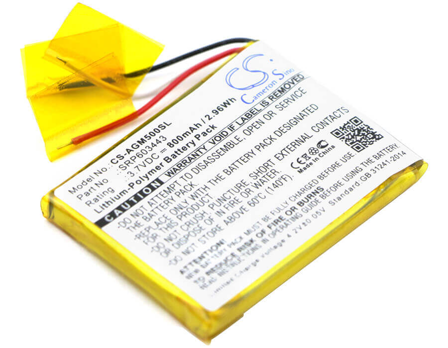 3.7V, Li-Polymer, 800mAh, Headset battery fits Astro, Srp603443, A50, 2.96Wh Wireless Headset Cameron Sino Technology Limited