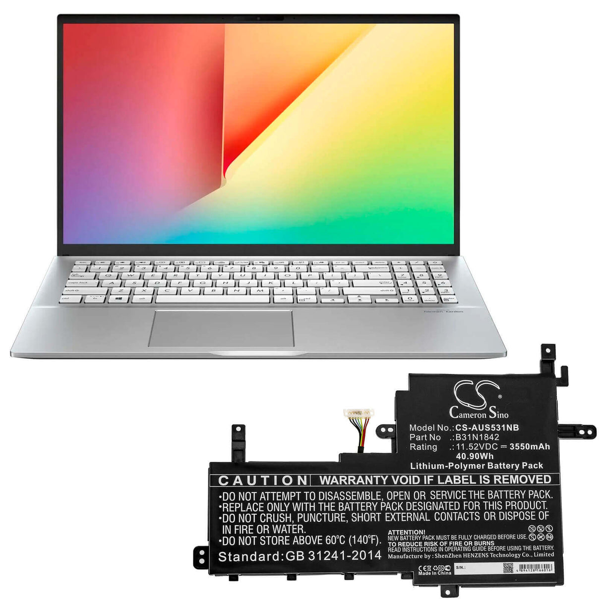 Battery For Asu, K531fa, K531fl, S531fa 11.52v, 3550mah - 40.90wh Notebook, Laptop Cameron Sino Technology Limited