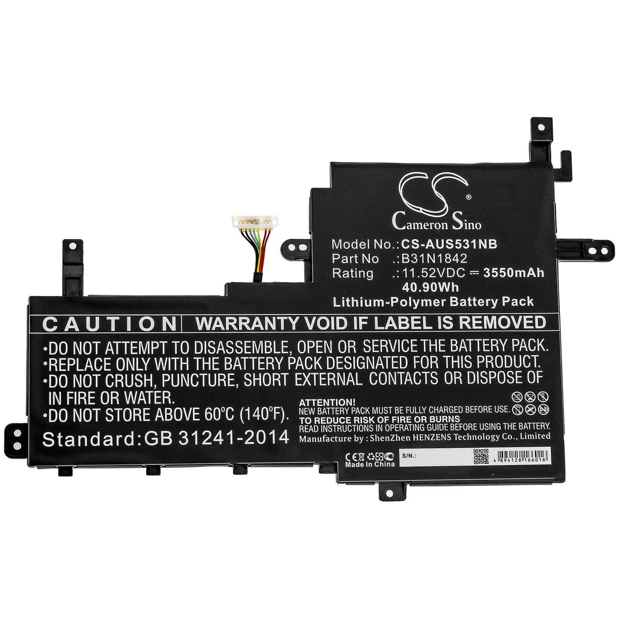 Battery For Asu, K531fa, K531fl, S531fa 11.52v, 3550mah - 40.90wh Notebook, Laptop Cameron Sino Technology Limited