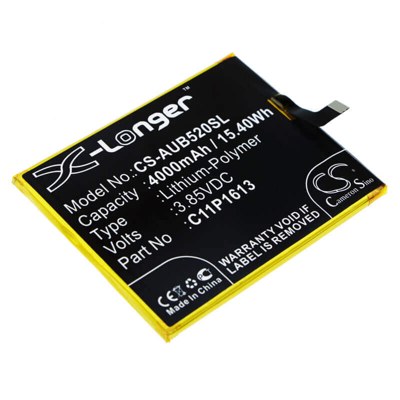 3.85V, Li-Polymer, 4000mAh, SmartPhone battery fits Asus, C11p1613, 4 Selfie Lite Dual Sim Lte, Zb520kl, 15.4Wh Mobile, SmartPhone Cameron Sino Technology Limited (Smartphone)