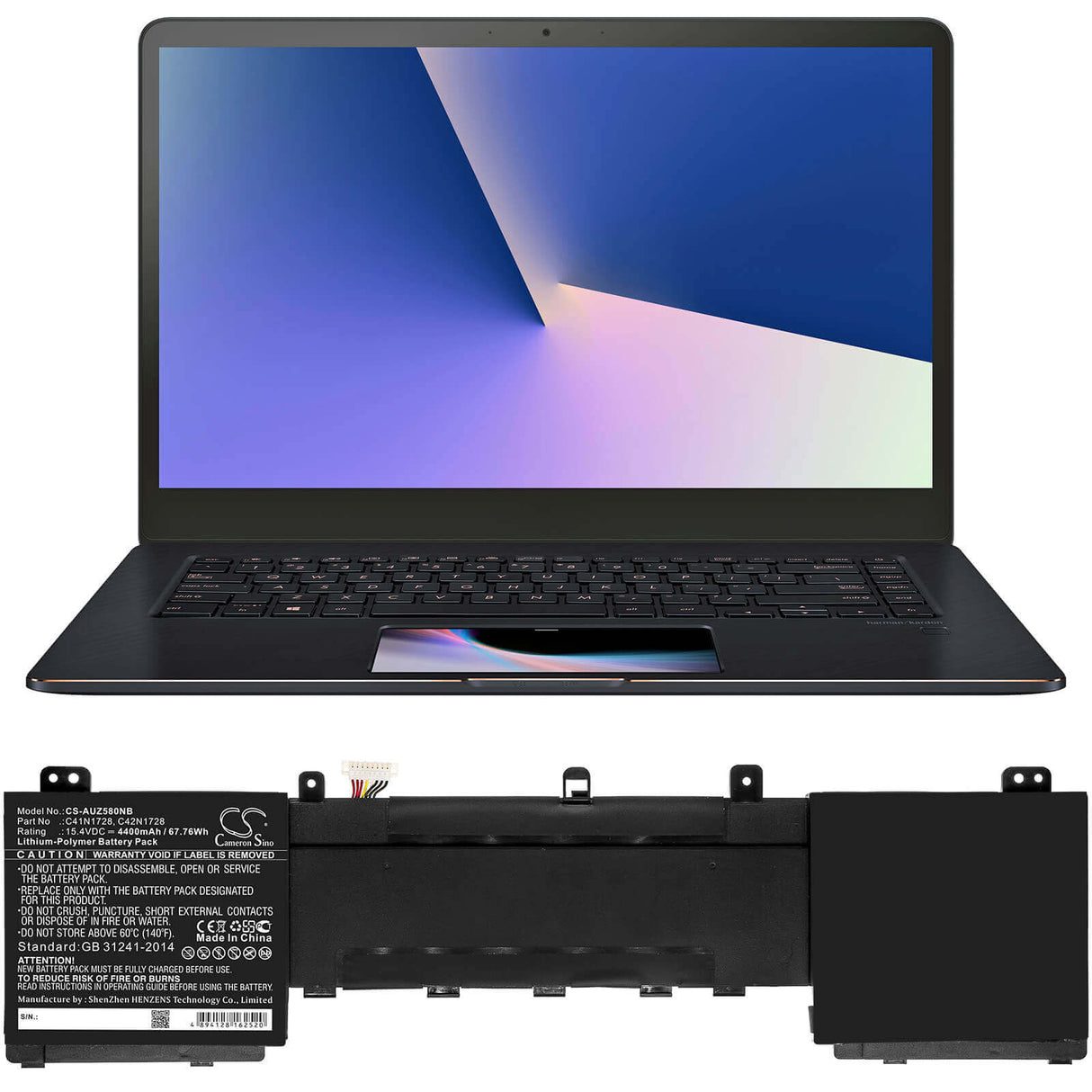 Notebook battery For Asus, 5500ve, Ux550gd, Ux550gd-1c 15.4v, 4400mah - 67.76wh Notebook, Laptop Cameron Sino Technology Limited