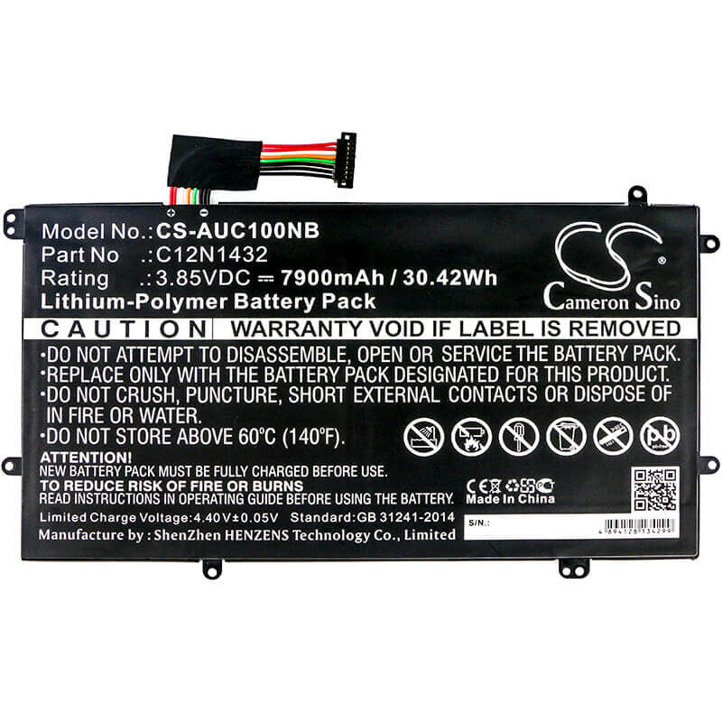 Battery For Asus, 90nl0971-m00290, C100pa, 3.85v, 7900mah - 30.42wh Notebook, Laptop Cameron Sino Technology Limited