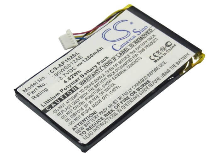 3,7V, Li-Polymer, 1250mAh, batterie GPS compatible avec Asus, 90wg012ae, 90wg012ae1155l1, S102, 4,63Wh GPS, Navigator Cameron Sino Technology Limited