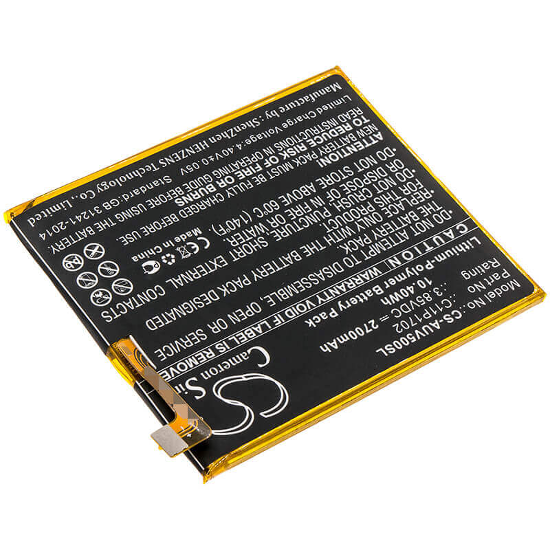 3.85V, Li-Polymer, 2700mAh, SmartPhone battery fits Asus, C11p1702, A009, V500kl, 10.4Wh Mobile, SmartPhone Cameron Sino Technology Limited (Smartphone)